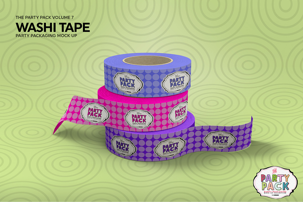 Washi Tape Party Mockup, a Packaging Mockup by INCDesign (Photo 4 of 6)