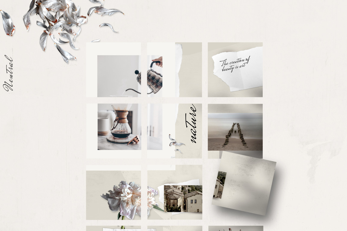 Instagram PUZZLE template - Neutral, a Social Media Template by CreativeFolks (Photo 2 of 6)