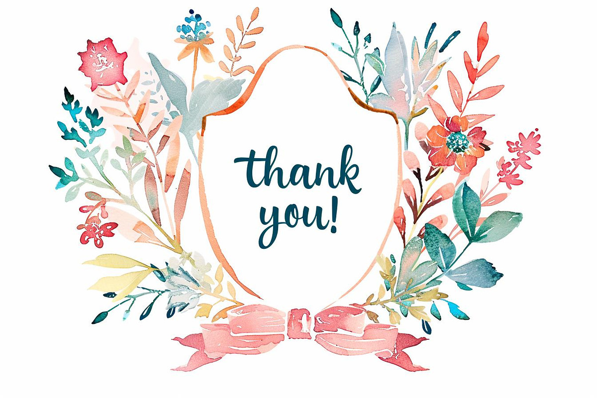 Watercolor Floral Thank You Cards, an Illustration by BIPLOB EXPERT (Photo 13 of 13)