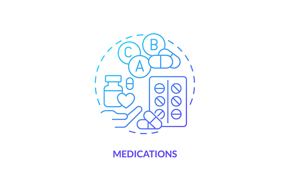 Medications blue gradient concept, an Icon by IMG Visuals