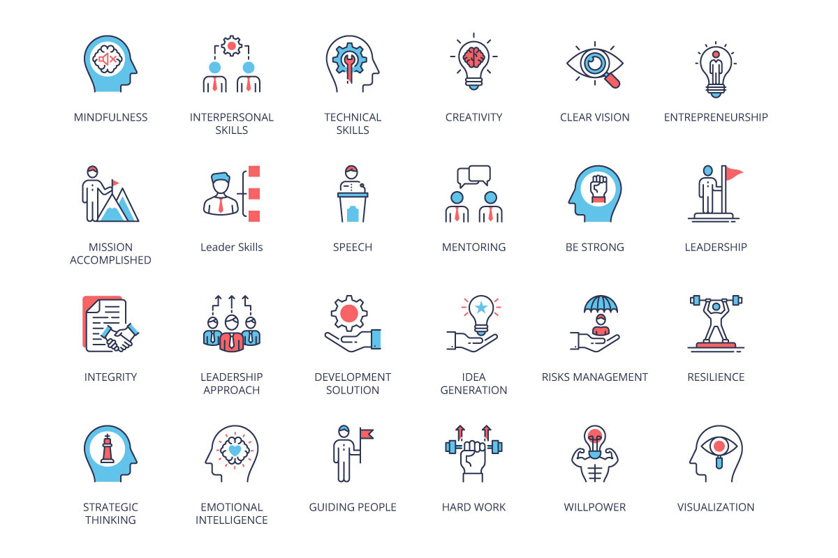 Qualities of A Leader and skills, an Outline Icon by vectorstank (Photo 3 of 3)