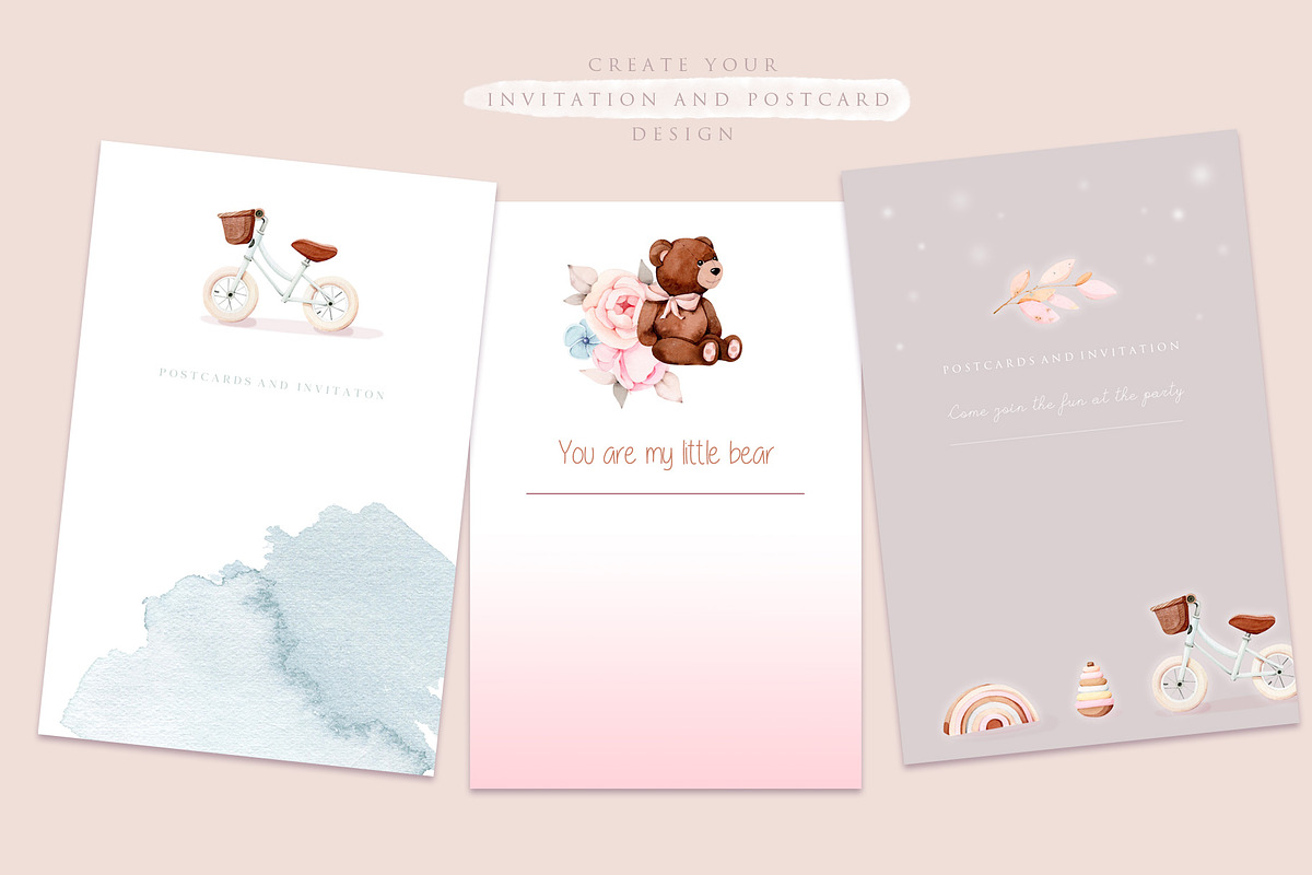 Baby watercolor toys, an Illustration by nathalieclaire (Photo 9 of 10)