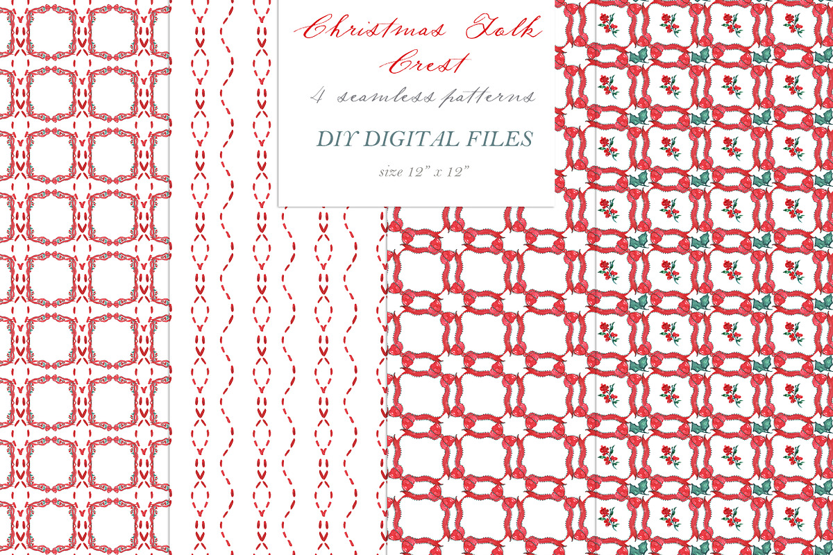 Christmas Watercolor Crest DIY FOLK, an Illustration by LABFcreations (Photo 4 of 4)