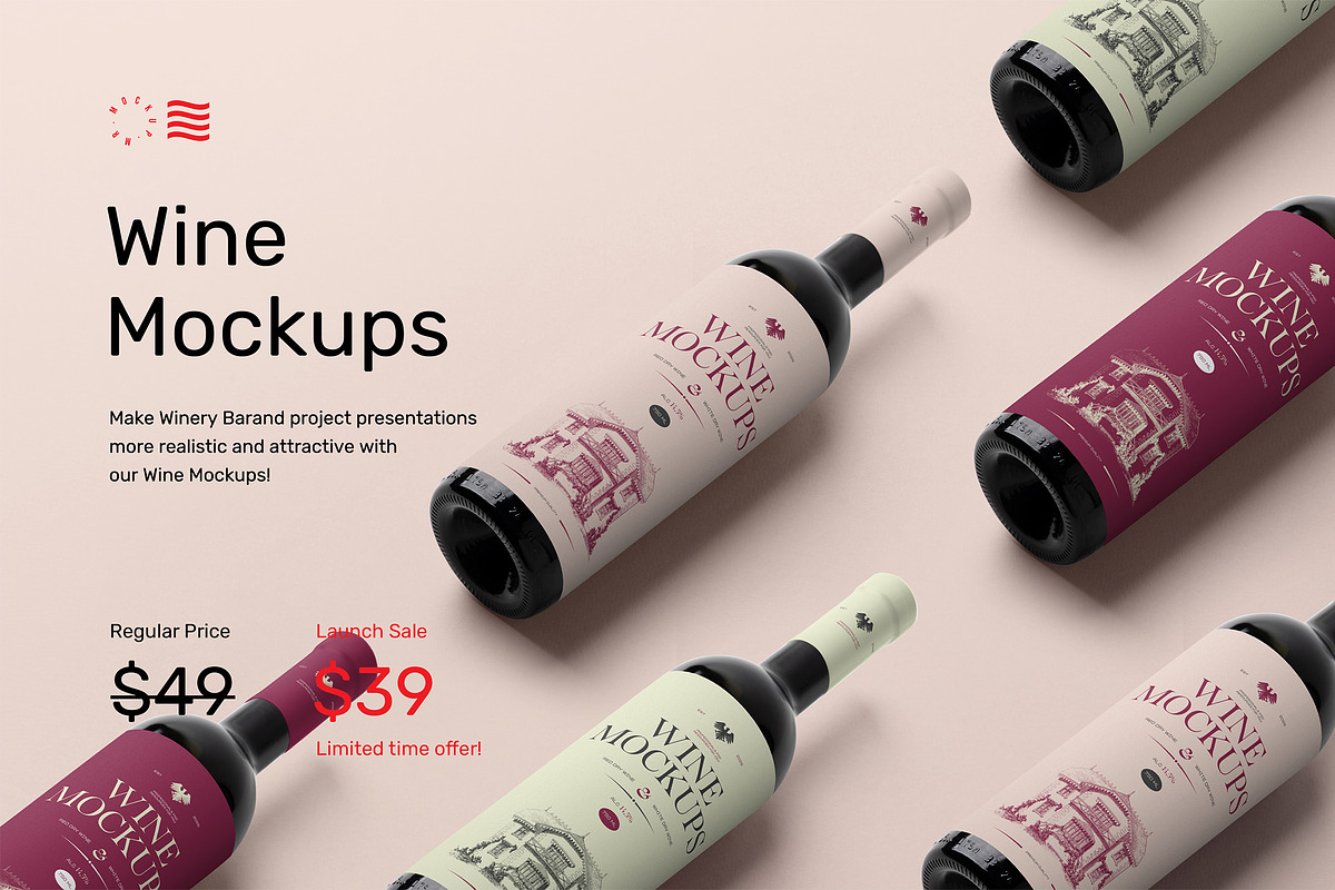 Studio Wine Mockups, a Packaging Mockup by Mr.Mockup™ (Photo 2 of 10)
