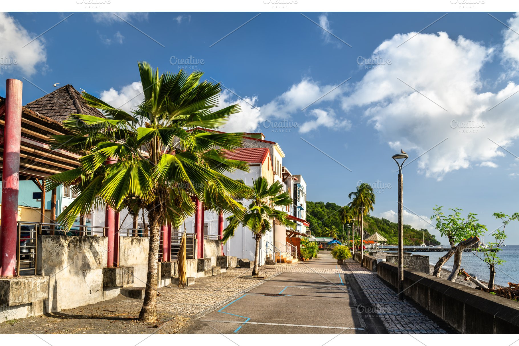Waterfront promenade in Saint Pierre, Martinique, an Architecture Photo by Leonid Andronov
