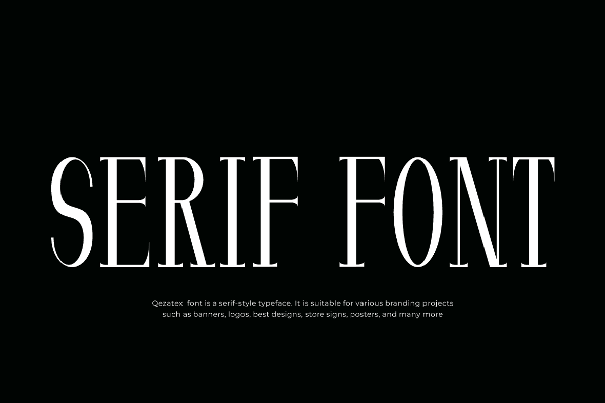 Qezatex - Modern Serif Font, a Serif Font by QR Design Studio (Photo 3 of 7)