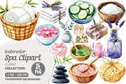 Watercolor Spa Clipart, an Illustration by Dream Creation (Thumbnail 1 of 5)