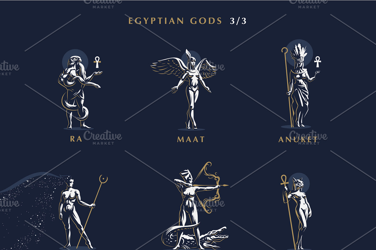 Set of Egiptian Gods, a Graphic by Masterlevsha (Photo 8 of 11)