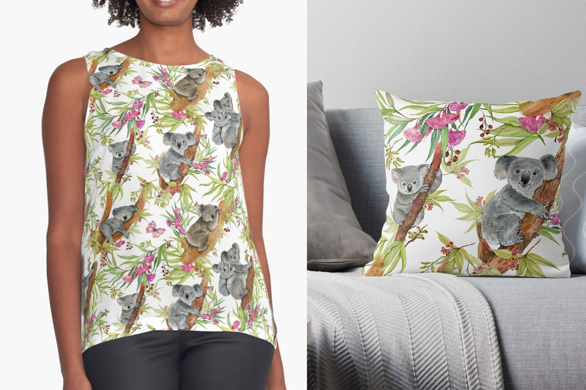 Cute Koalas. Seamless  patterns, a Pattern Graphic by MitrushovaArt (Photo 7 of 10)