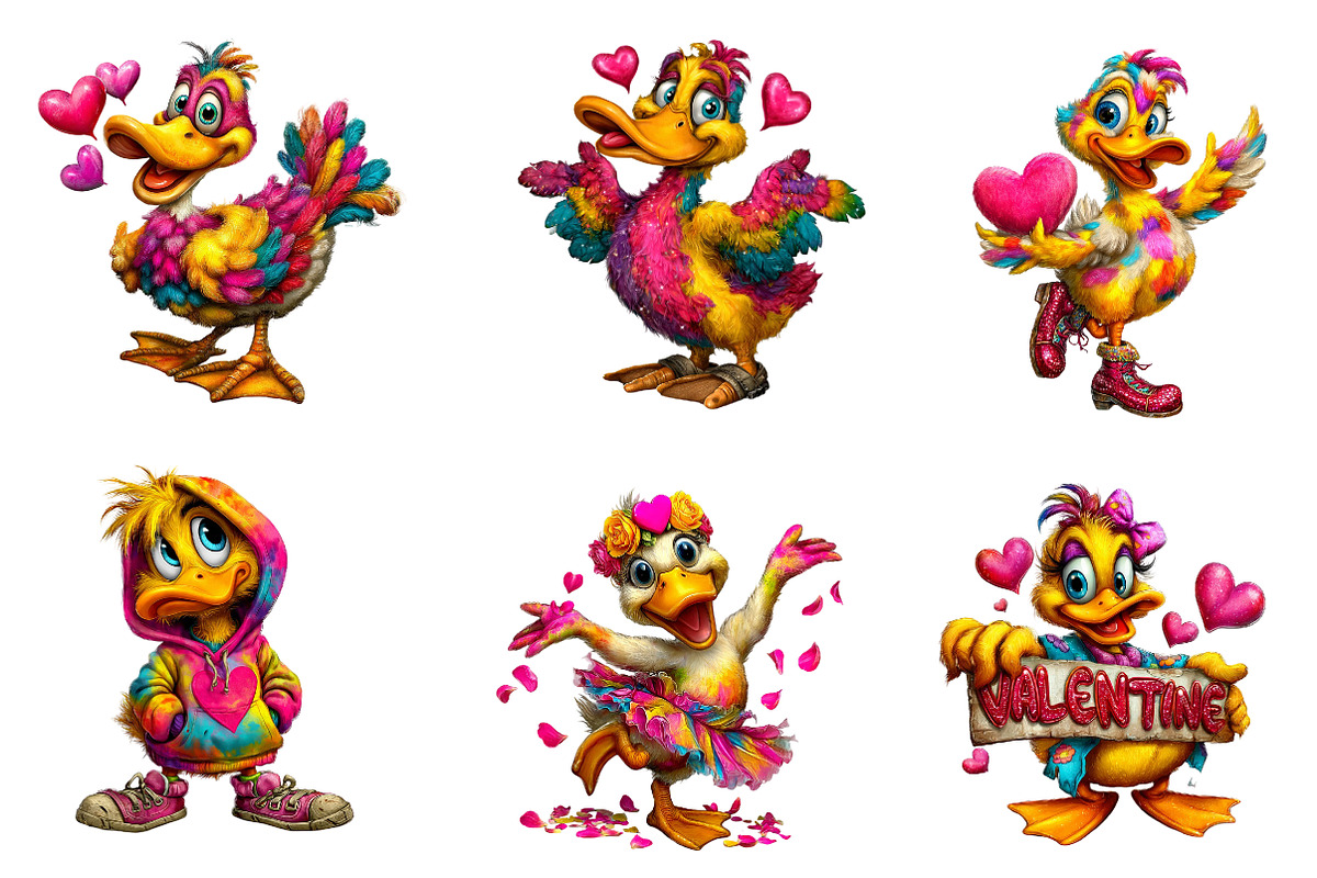 Valentines duck clipart, an Illustration by CreationArt (Photo 3 of 7)
