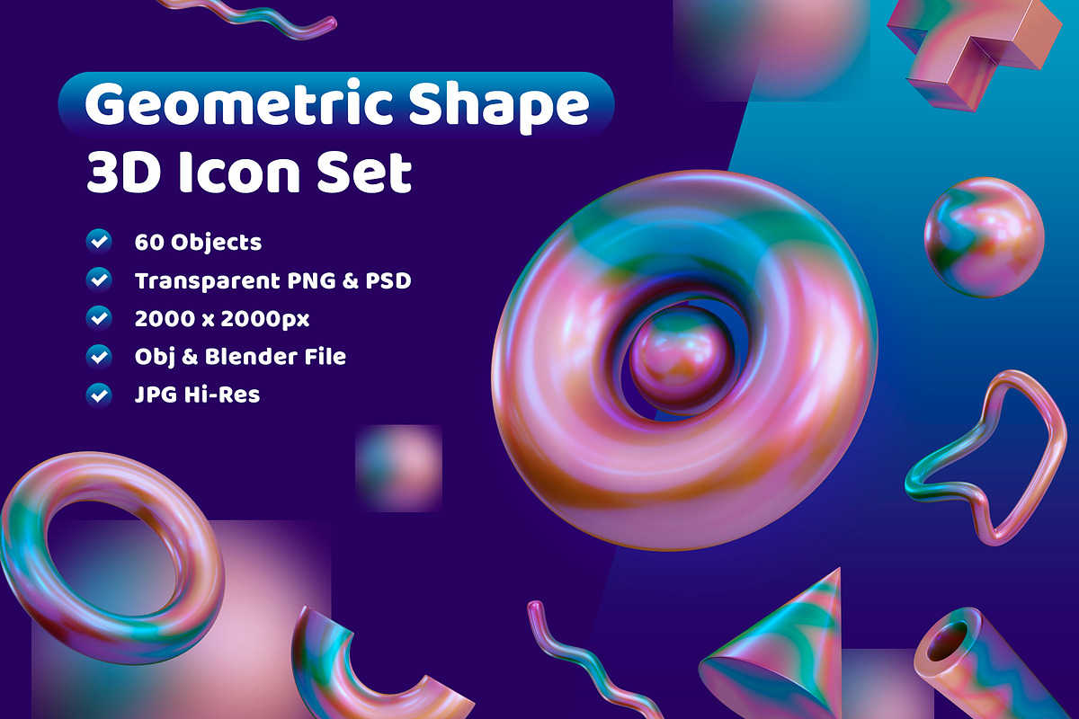 3D Geometric Shape, an Object 3D Model by Monstersvisual (Photo 1 of 6)