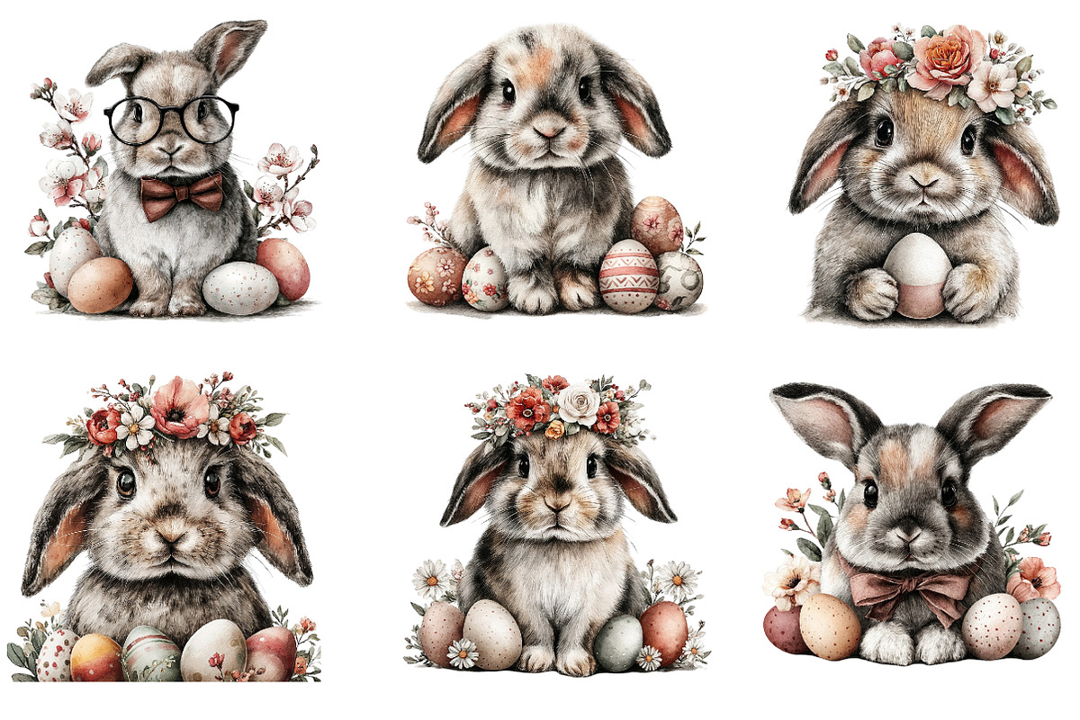 Happy Easter Bunny Clipart, an Illustration by Dream Creation (Photo 6 of 7)