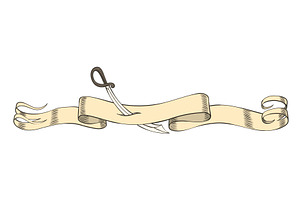 Decorative Ribbon Banner with Pirate, an Illustration by the8monkey