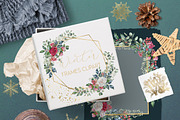 Watercolor floral Christmas pack, a Decorative Illustration by WonderWonder (Thumbnail 9 of 20)
