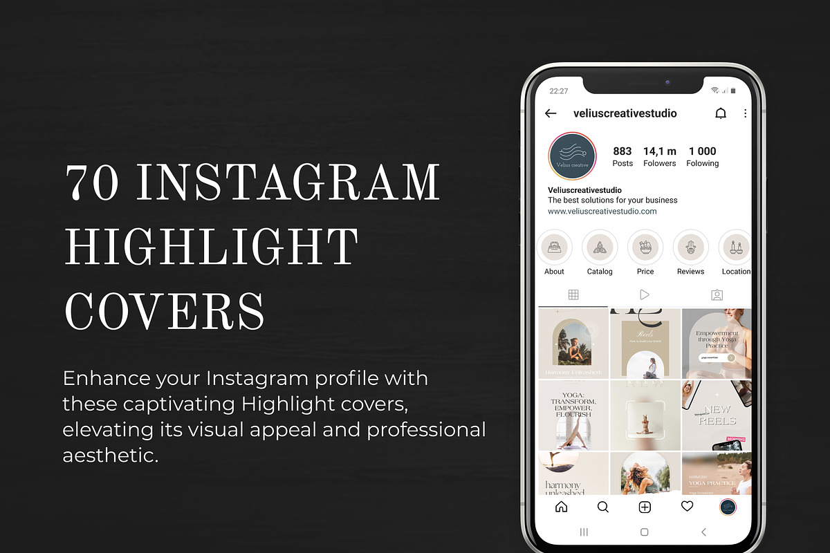 Yoga Instagram Highlight Covers, a Social Media Template by VeliusCreativeStudio (Photo 2 of 9)