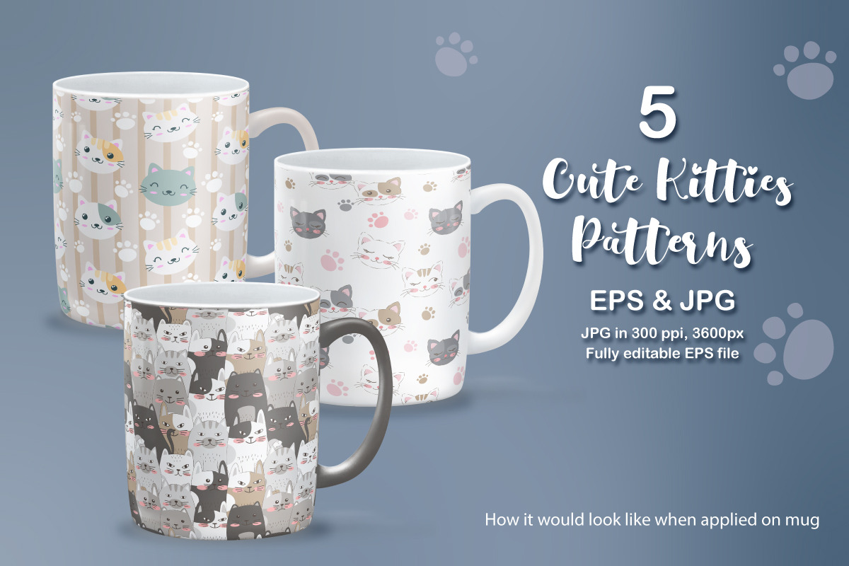 Cute Kitten Seamless Pattern Set, a Pattern Graphic by DrawStudio1988 (Photo 3 of 8)