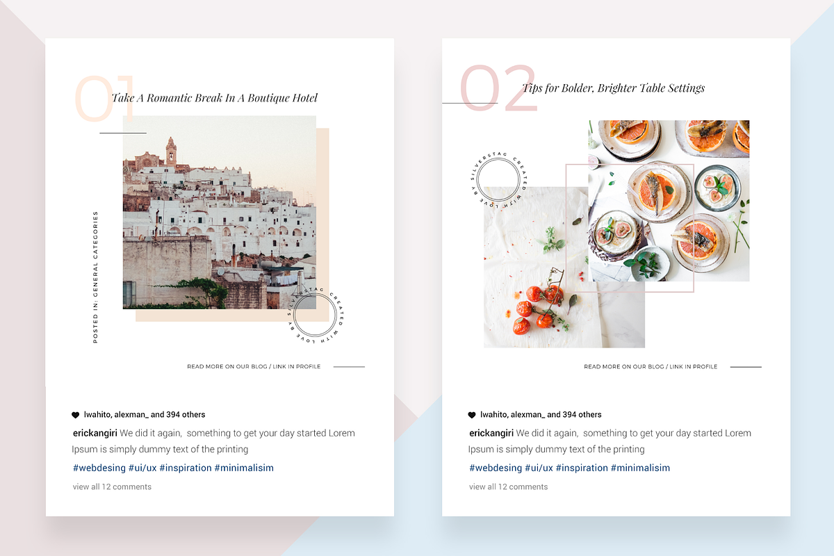 CANVA Food & Travel Instagram Posts, a Social Media Template by SilverStag Type Foundry (Photo 2 of 6)