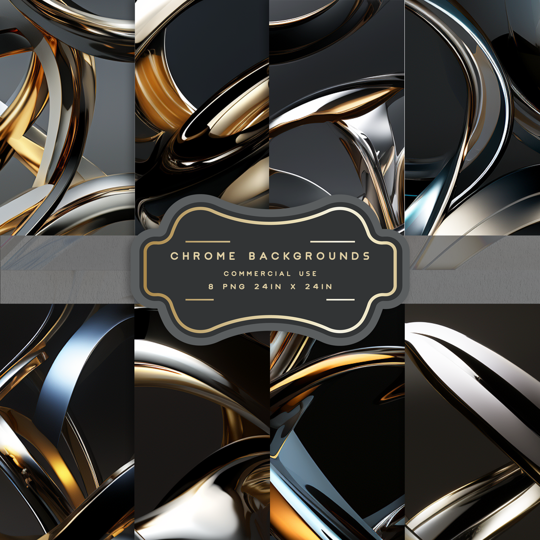 CHROME Backgrounds. BUNDLE of 8, a Background Graphic by ...