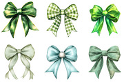 Green Coquette Christmas Bow Clipart, an Illustration by DreamArtGraphic (Thumbnail 5 of 5)