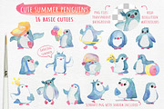Watercolor Cute Cartoonish Penguins, an Animal Illustration by Kitiri Space (Thumbnail 2 of 5)