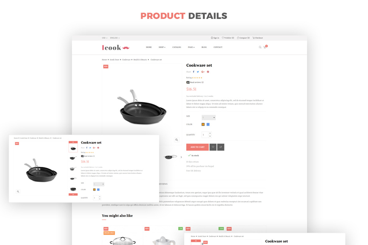 LEO ICOOK - KITCHEN TOOL, COOKWARE,, a Bootstrap Template by LeoTheme (Photo 7 of 8)