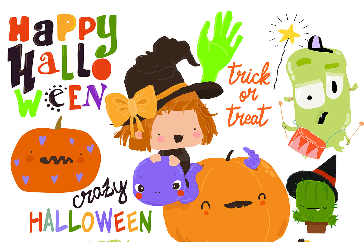 Cartoon Set WithHalloween Elements, a Seasonal Illustration by Maria Starus (Photo 3 of 3)