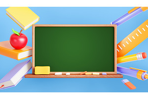 Back to school banner. Empty green, an Education Illustration by Marozhkastudio