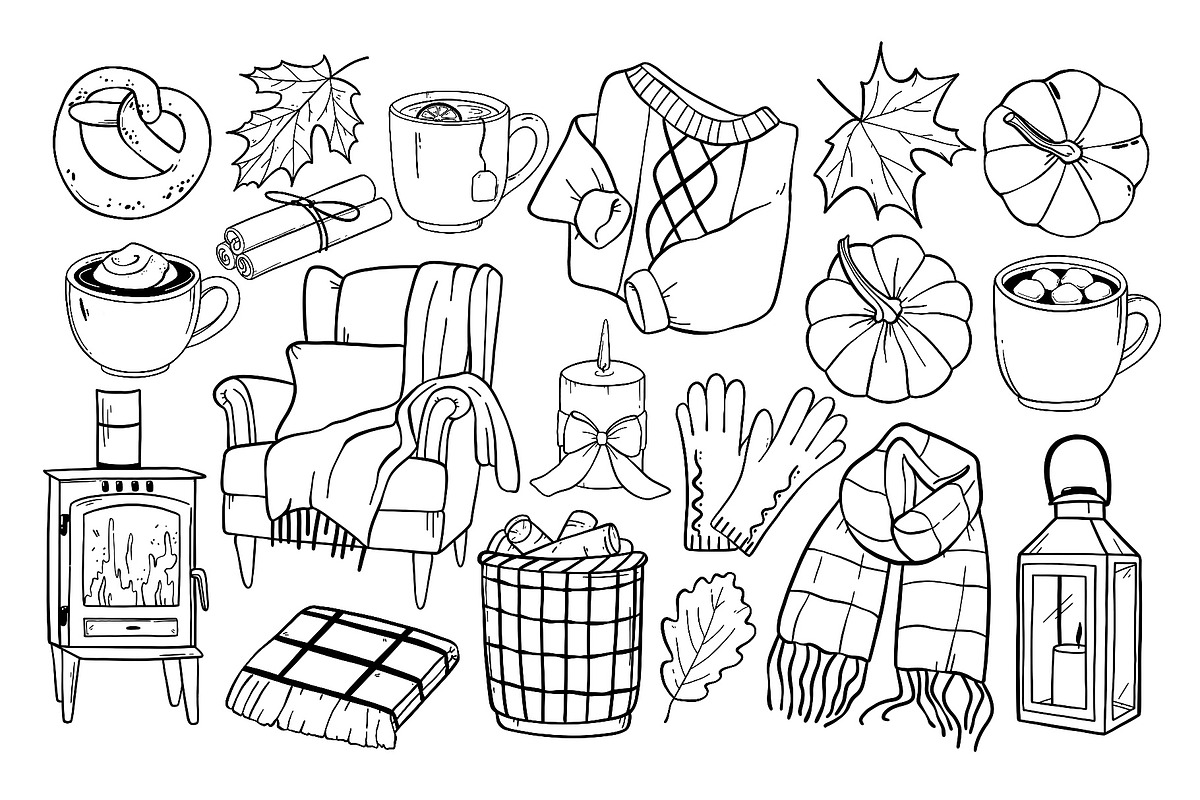 Fall Autumn Cozy Vibes Bundle, a Seasonal Illustration by ArtGiftsStudio (Photo 3 of 5)
