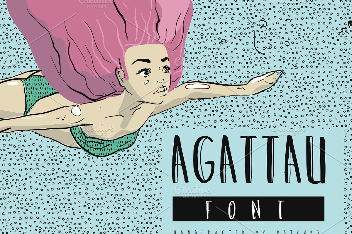 Agattau font + pattern + borders