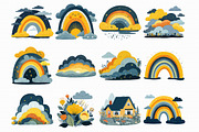 Cute Rainbow Clipart, an Illustration by Libby Wishes (Thumbnail 2 of 7)