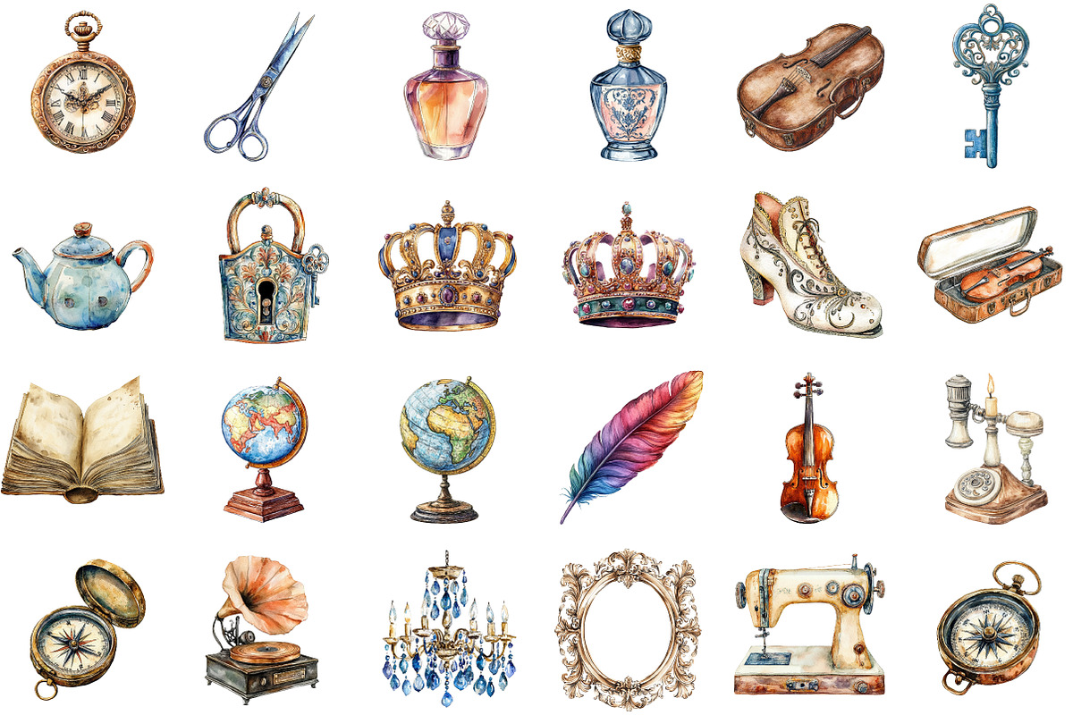 Vintage Doodles Sketched Clipart Set, an Illustration by Sublimation Artist (Photo 2 of 6)
