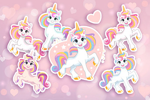 Cute Unicorn 4 Illustration 10 In 1