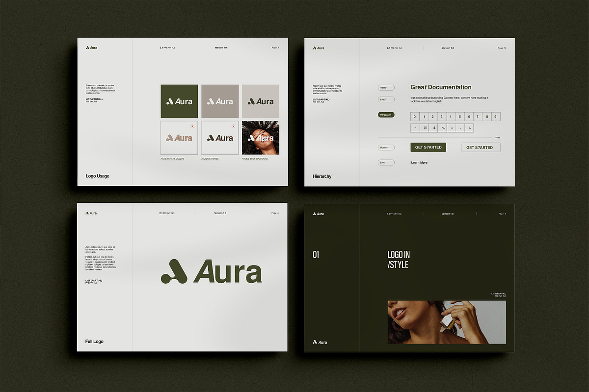 Aura / Brand Guidelines, a Brochure Template by Studio Elevate (Photo 5 of 11)