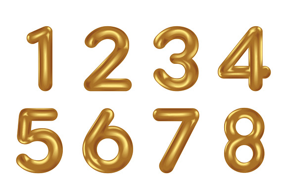 Golden Balloon Number Text Effect preview 2