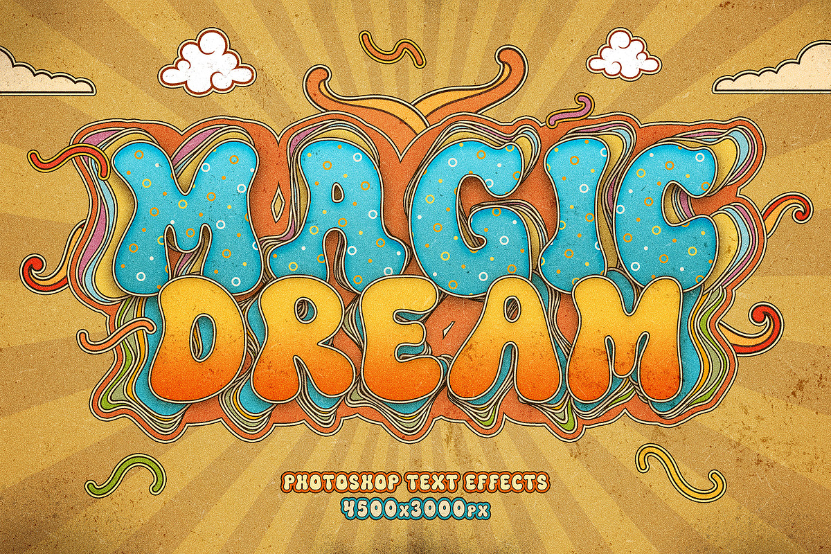 Retro Groovy Text Effects, a Layer Style Add-On by Andrew Skoch Design (Photo 5 of 9)