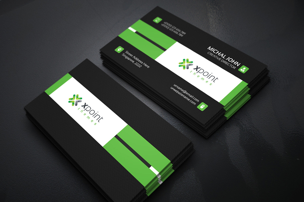 X Point Business Card, a Business Card Template by GenerousArt
