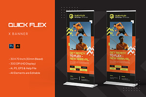 Quick Flex - X Banner, a Print Template by StreaksideStd