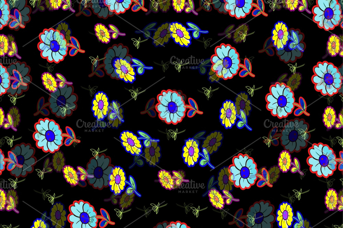 Floral 12 Textile Patterns Bundle, a Pattern Graphic by Aban's World (Photo 10 of 13)