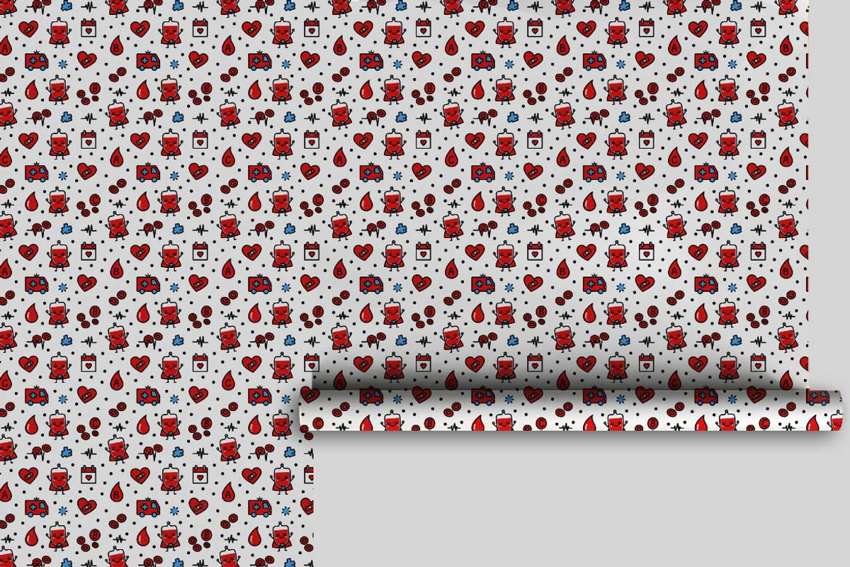 Kawaii Blood Donation Patterns SVG, a Pattern Graphic by one-touch (Photo 18 of 19)