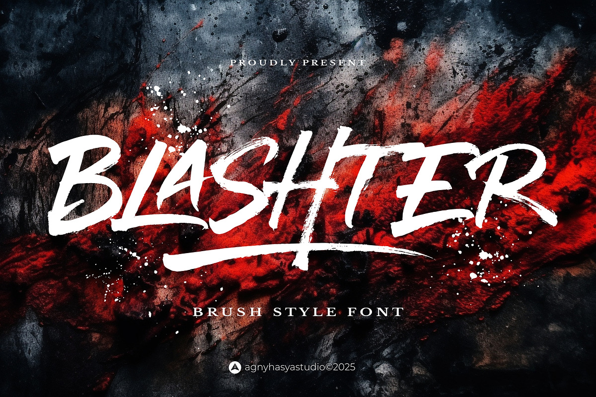 Blashter - Brush Font, a Font by agnyhasyastudio (Photo 1 of 12)