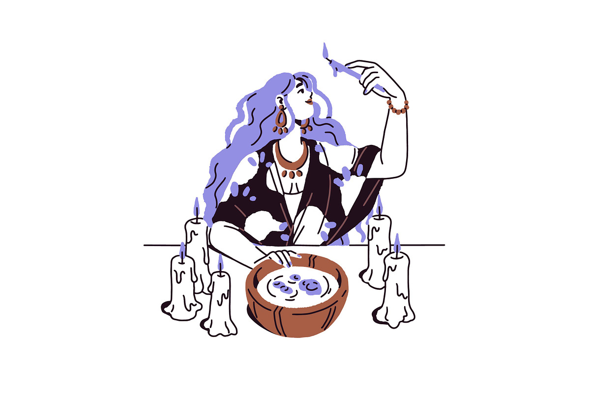 Women fortune tellers set + posters, a Person Illustration by PaperTrident (Photo 13 of 16)