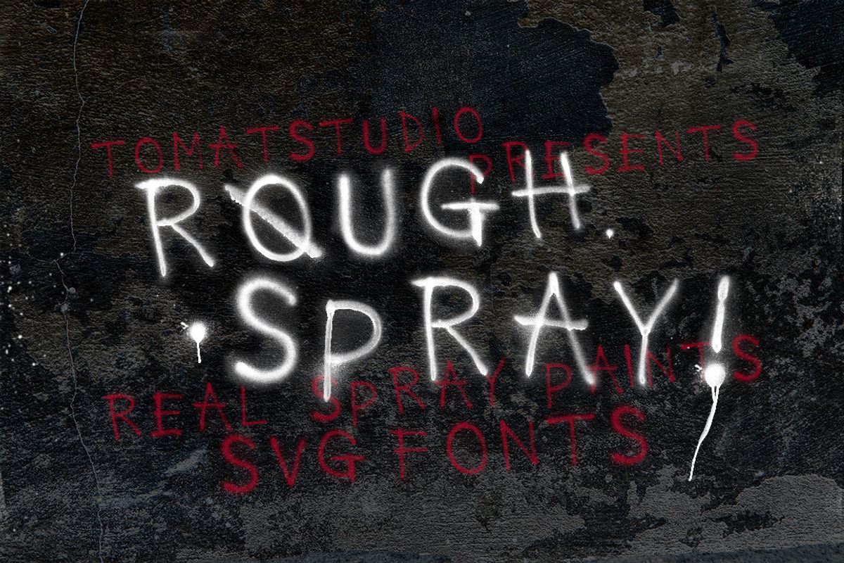 Rough Spray SVG typeface, a Handwritten Font by tomatstudio (Photo 1 of 9)