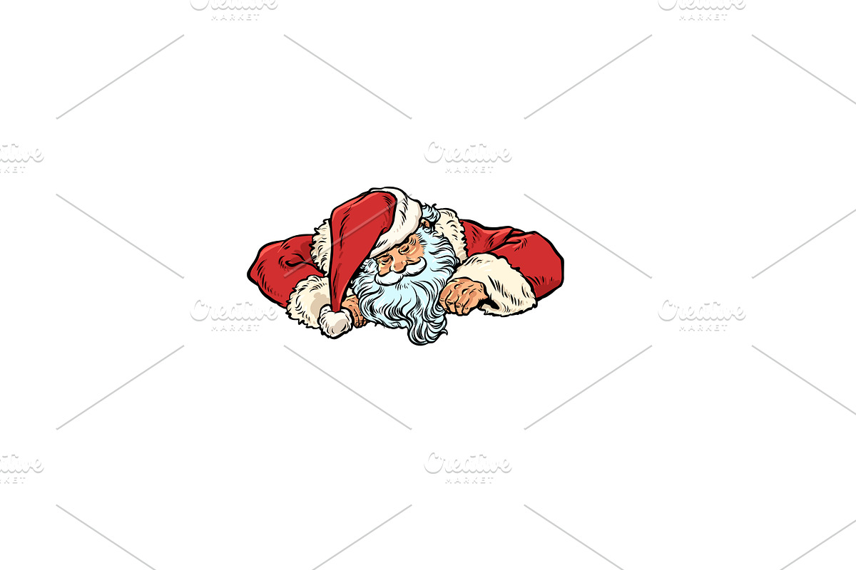 Pop Art Retro Santa Claus looks down, an Illustration by studiostoks