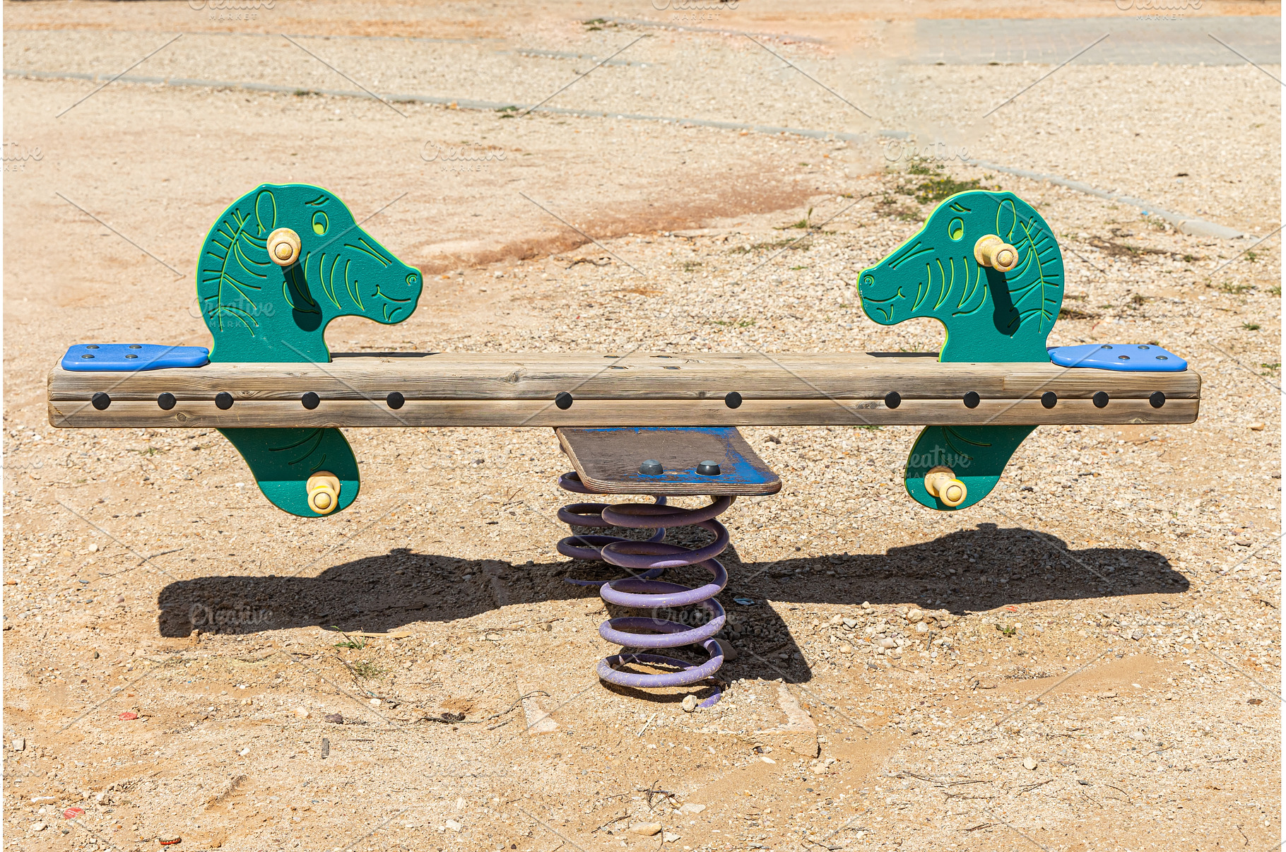 A Swing with green sea horses on a, a Nature Photo by Illustrations&photos