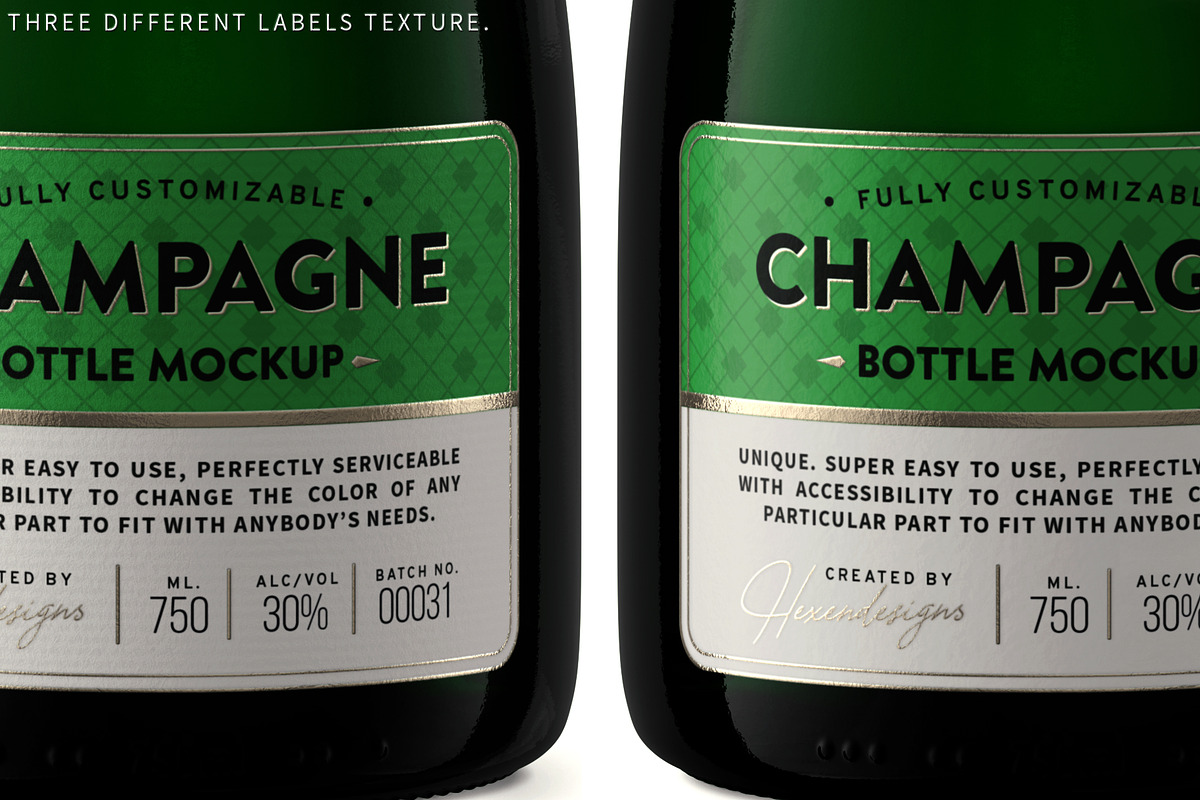 Champagne Bottle Mockup V2, an Advertising Mockup by HexenDesigns (Photo 8 of 12)