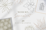 Line Art Succulent Illustrations, a Decorative Illustration by CL Creative Studio (Thumbnail 1 of 10)