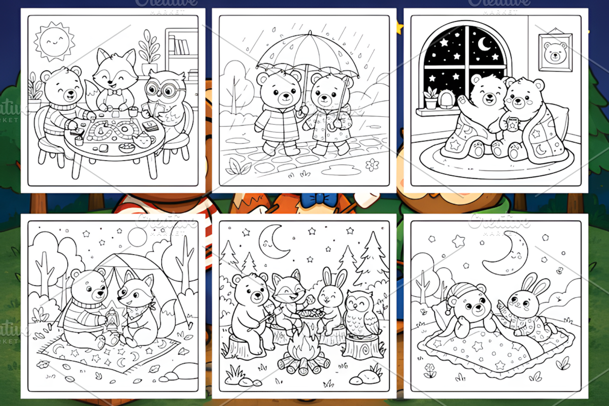 Cozy Friends Comfy & Cute Coloring, an Animal Illustration by Coco Bloom (Photo 2 of 3)