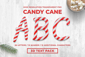 Candy Cane 3D Text Pack