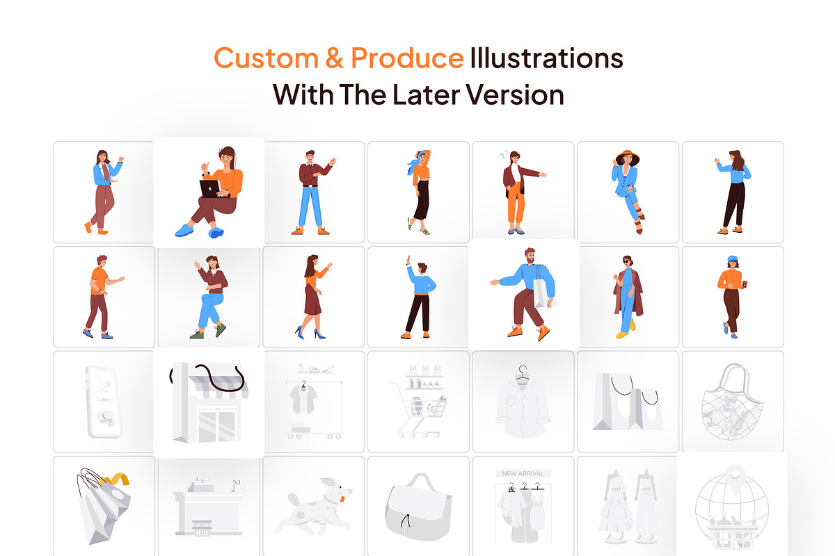 Shopping Vector Illustration Set, a Person Illustration by Vectors Market (Photo 4 of 8)