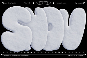 Astra - Snowy 3D PNG Letters